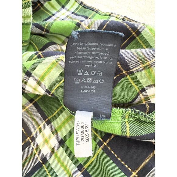Tommy Hilfiger Top Women's Size M Blue Green Plaid 100% Cotton Button-Down - Picture 8 of 11